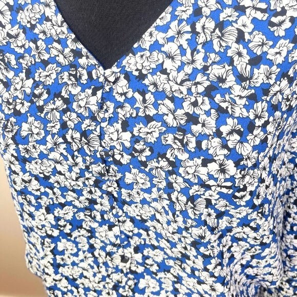 Dalia Woman Long Sleeve Elastic Waist Button Front Casual Formal Dress - Picture 16 of 16